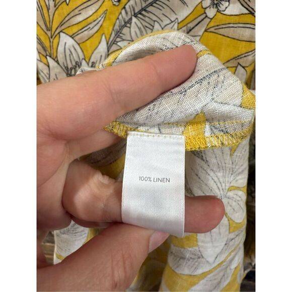 J. Jill  NWT Linen A-Line Midi Dress Daisy Vibrant Tropical  Sz L - Picture 5 of 9
